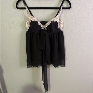 Vintage Victoria’s Secret black lingerie blouse